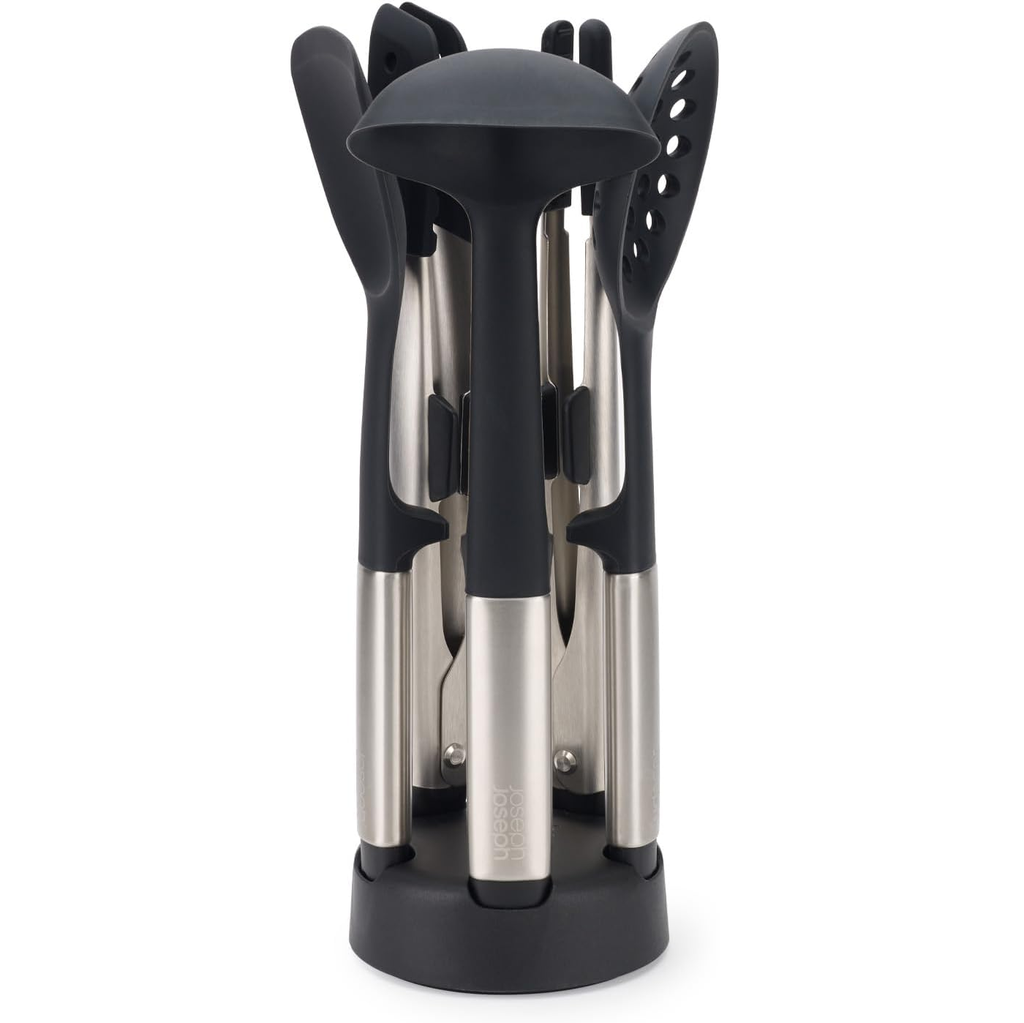 Juego De Utensilios De Cocina Joseph Joseph Elevate Fusion 5 Pzas Con Base Negro Y Plateado
