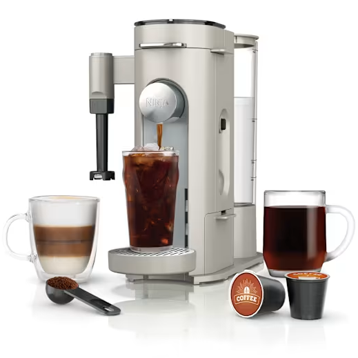 Cafetera Ninja Pods & Grounds Specialty Individual Dual De Capsulas Y Molido Con Espumador Gris Piedra