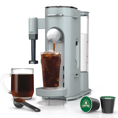 Cafetera Ninja Pods & Grounds Specialty Individual Dual De Capsulas Y Molido Con Espumador Azul Glaciar