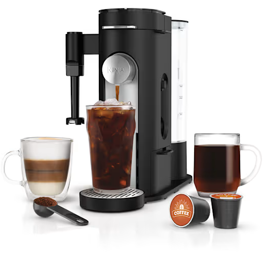 Cafetera Ninja Pods & Grounds Specialty Individual Dual De Capsulas Y Molido Con Espumador Negro
