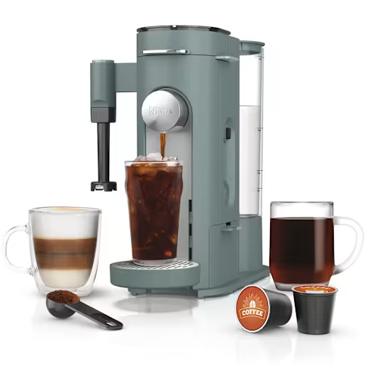 Cafetera Ninja Pods & Grounds Specialty Individual Dual De Capsulas Y Molido Con Espumador Verde Salvia