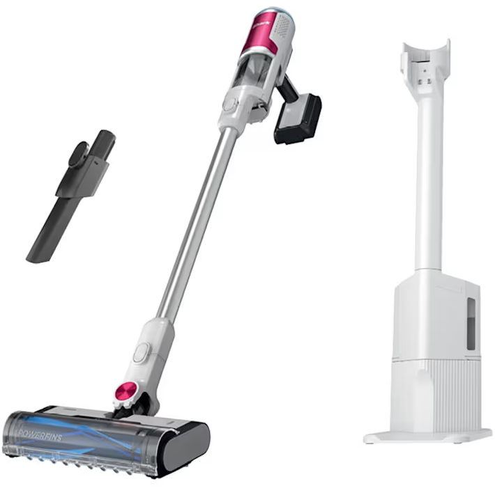 Aspiradora Vertical Shark Clean & Empty Inalambrica Con Estacion De Limpieza 180W Blanco Y Rojo