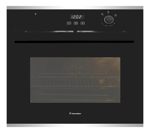 Horno A Gas 60 Cm Tecnolam Doble Funcion Con Grill Electrico Y Gira Asador 110V Negro 