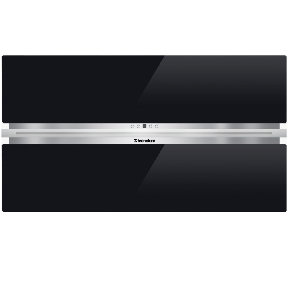 Campana De Isla 100 Cm Tecnolam Euroroof De Techo 3 Vel Con Control Negro