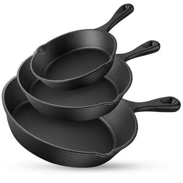 Juego De Sartenes Sujoya 3 Pzas De Hierro Extra Fuerte Negro
