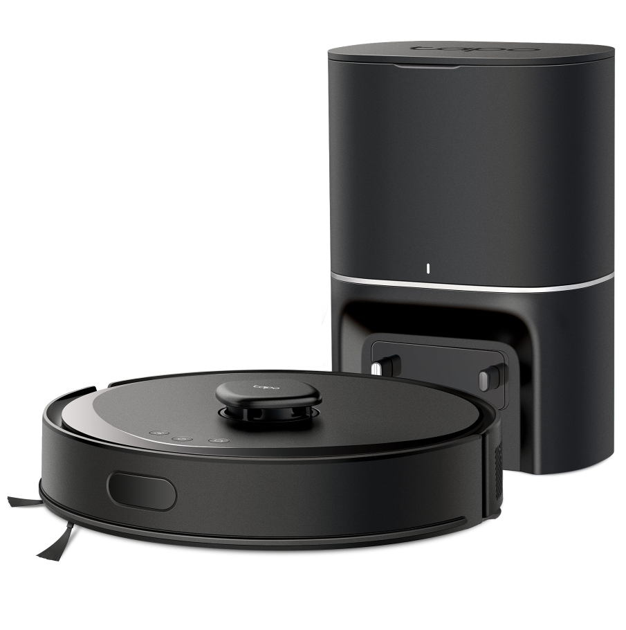 Aspiradora Robot Tapo Tp-Link Tapo 2 En 1 Aspira Y Friega Con Doble Sistema De Navegacion Lidar Y Base De Autovaciado Negro