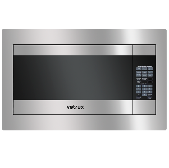 Microondas 2.1 Pies Vetrux Pro Multiples Funciones De Coccion Plateado