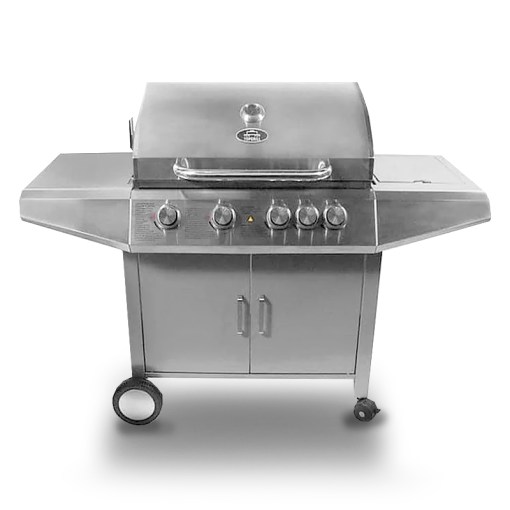 Parrillera A Gas Mr Grill 4 quemadores + 1 hornilla lateral Acero