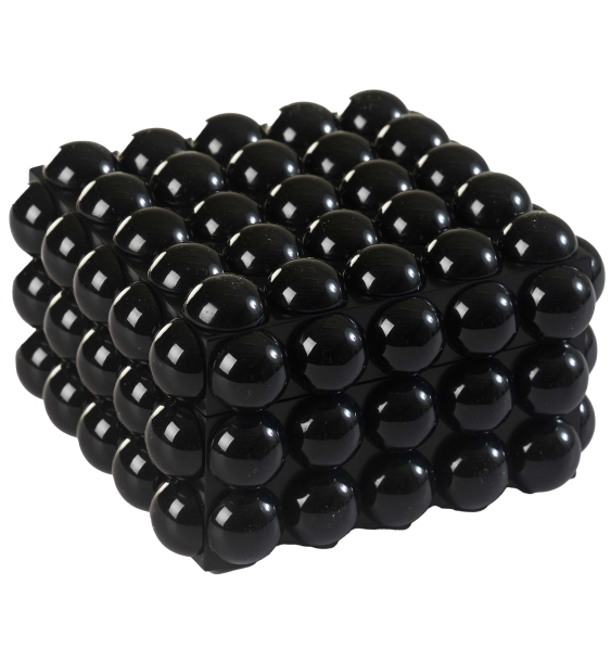 Caja Decorativa Concepts Relieve De Bolitas 14X14X8.5 Cm Negro