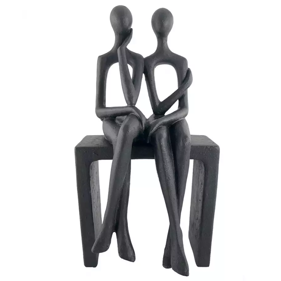 Figura Abstracta Pareja Sentada Concepts 12.5X9.5X24 Cm Negro
