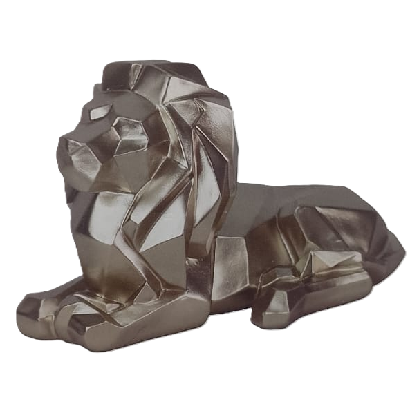 Figura Leon Low Poly Concepts 33X16X20 Cm Dorado