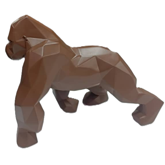 Figura Gorila Low Poly Concepts 31.5X16.5X24 Cm Marron