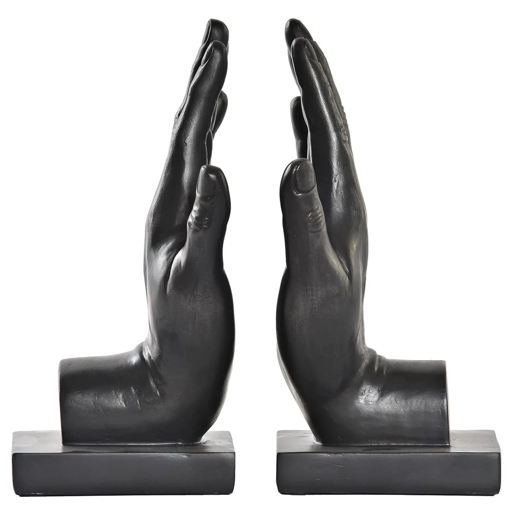 Sujetalibros Manos Concepts 13X11.5X22 Cm 2 Pzas Negro