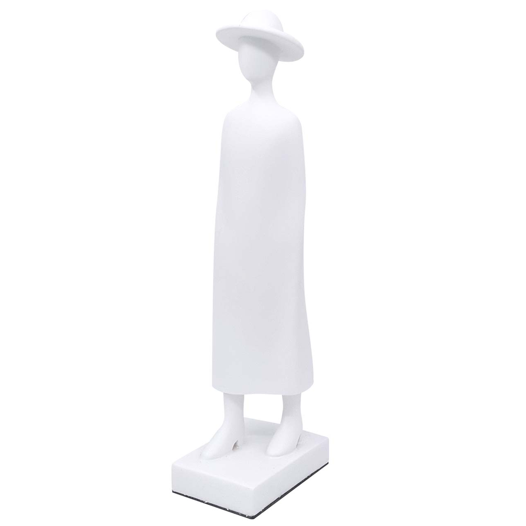 Figura Con Abrigo Y Sombrero Concepts 10X7X30 Cm Blanco