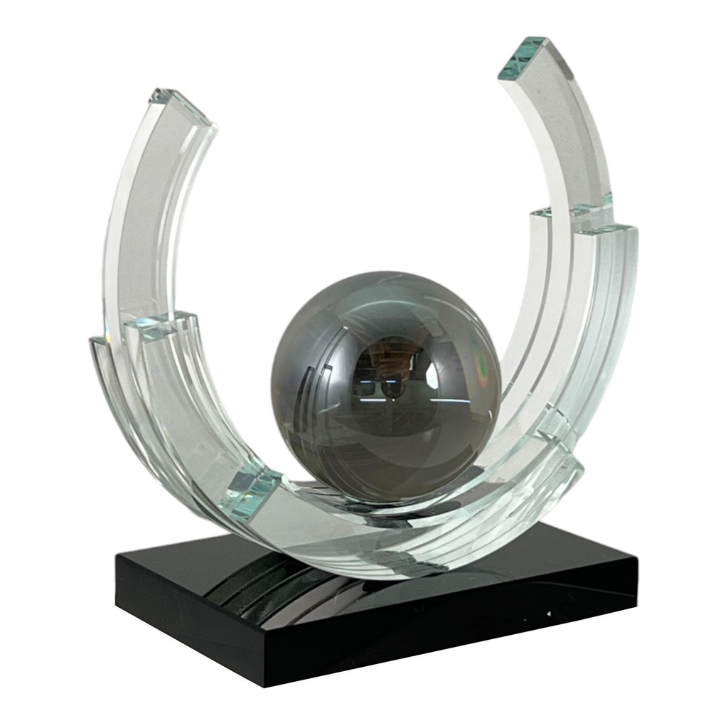 Figura Abstracta Bola Cristal Concepts 10X21X20 Cm Transparente Y Negro