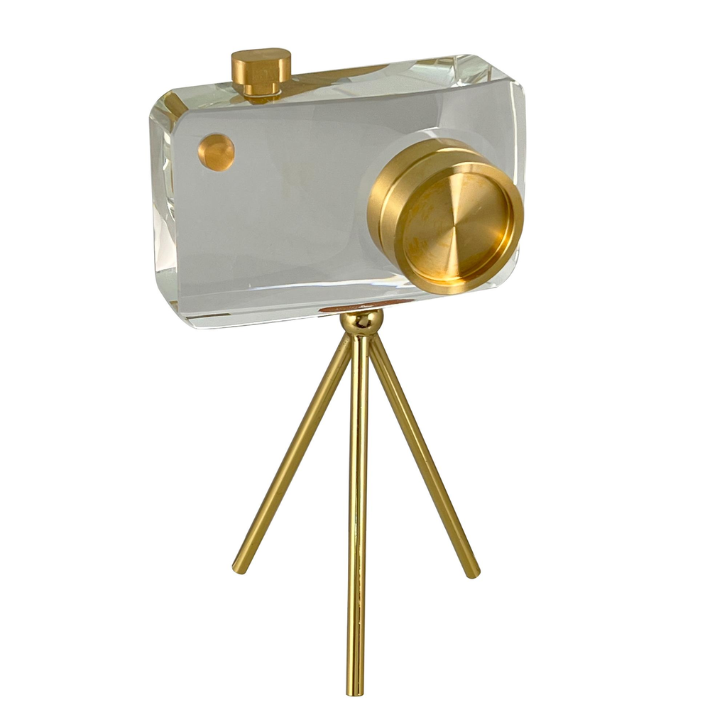 Figura Camara Decorativa Concepts 12X16X29 Cm Dorado Y Transparente