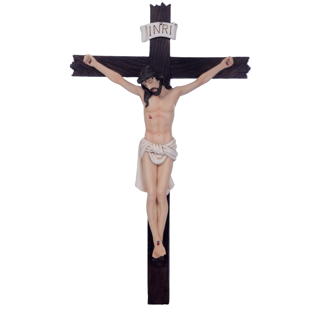 Crucifijo De Pared Di Angelo Marron