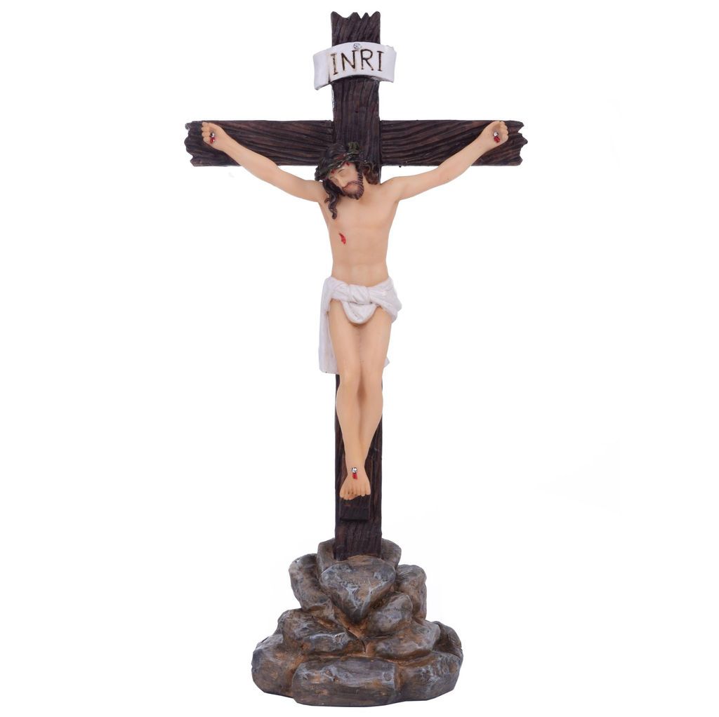 Figura Jesus Crucificado Di Angelo 30 Cm Marron