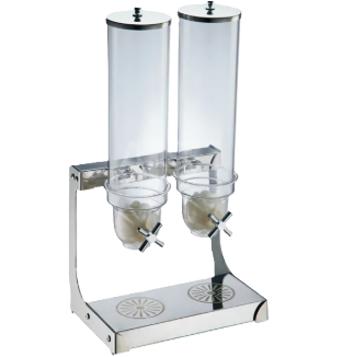 Dispensador Doble Bistro Cereales Y Frutos Secos Transparente Y Plateado