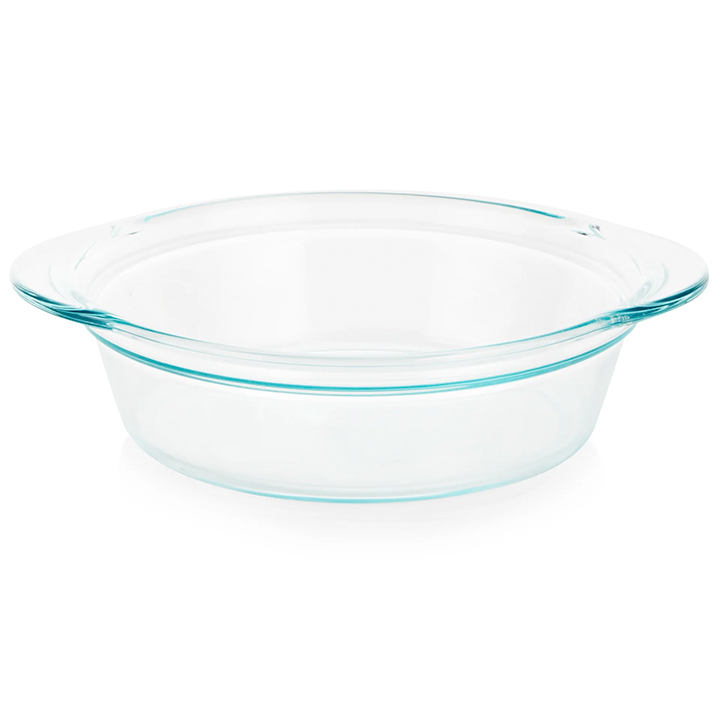 Bandeja Para Hornear Pyrex 2.4 Lts Redonda De Vidrio Transparente