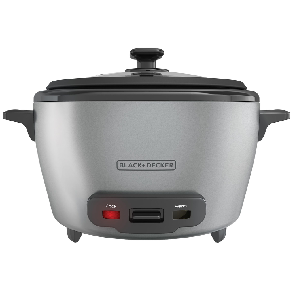 Olla Arrocera Black+Decker 20 Tazas Antiadherente Funcion De Mantener Caliente Olla De Coccion Removible Gris