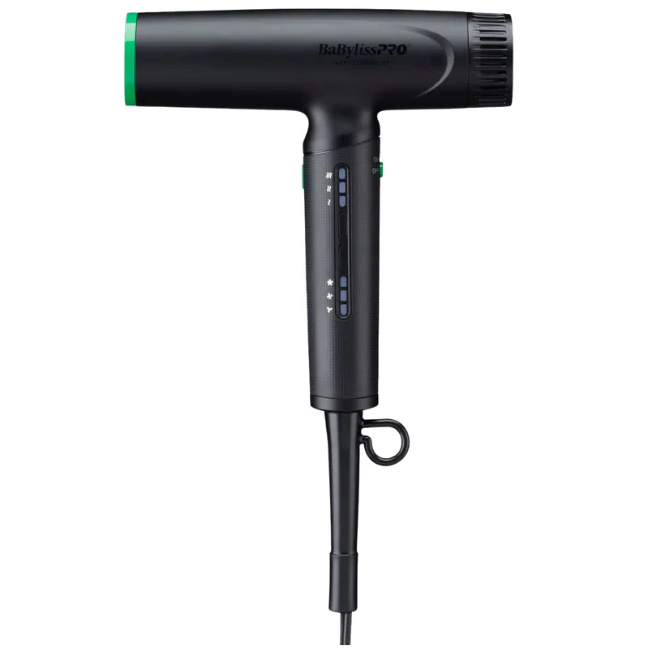 Secador BaByliss Pro Nano Titanium Barberology Digital Compacto Motor DC 1400W Negro