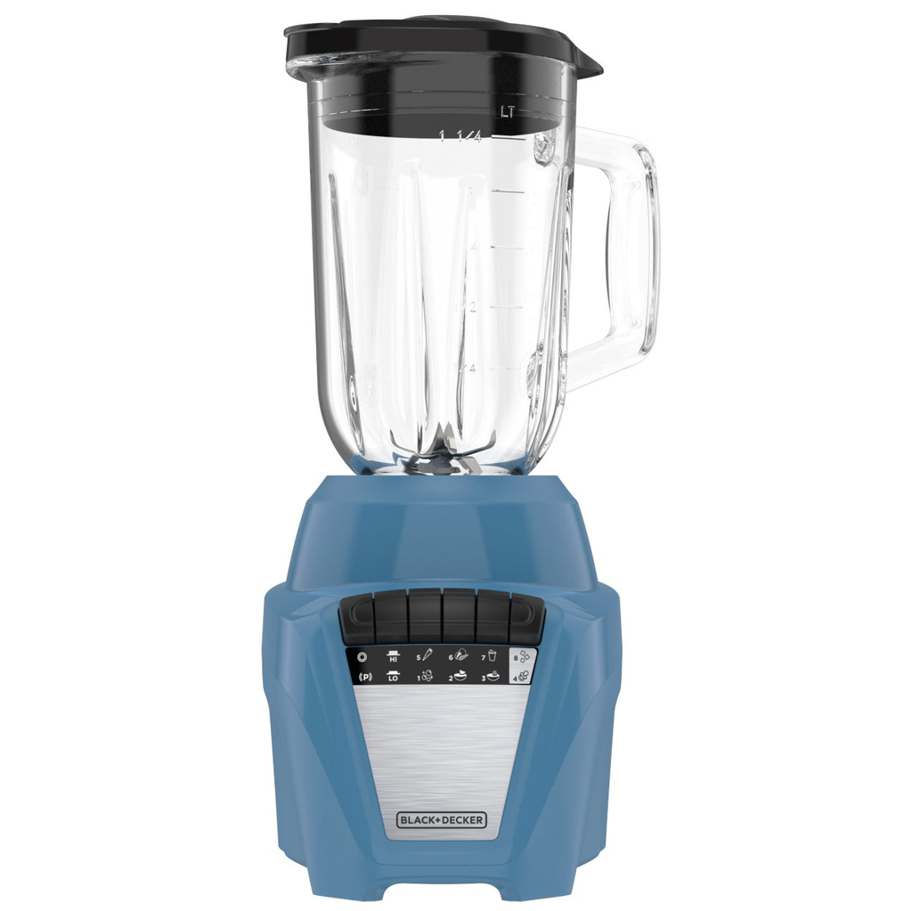 Licuadora Black+Decker Ice Crush 1.2 Lts 8 Vel Vaso De Vidrio Funcion De Pulso 700W Azul