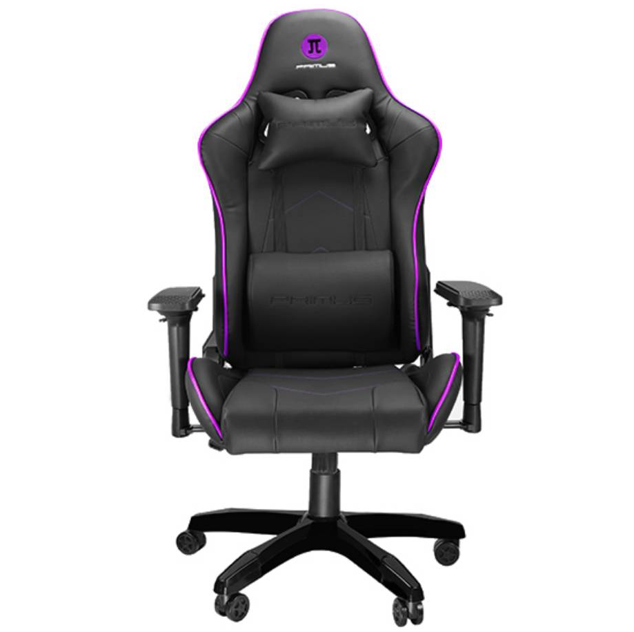 Silla Gaming Primus Anatomica Cojines Acolchados Removibles Ruedas 360° Altura Apoyabrazos Y Ajustables Negro Y Morado