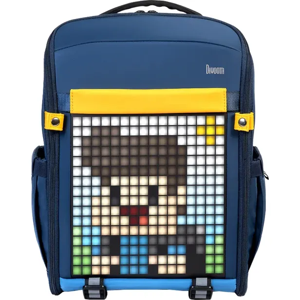 Morral Divoom Pixoo Backpack S 30x14x42 Cm Con Pantalla LED Pixel Art Personalizable Por App Azul