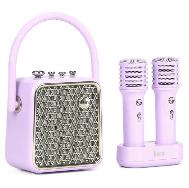 Corneta Divoom Songbird Portatil Recargable Con Bluetooth 2 Microfonos Estuche Y Asa Morado