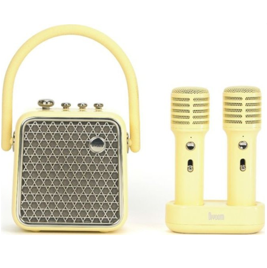 Corneta Divoom Songbird Portatil Recargable Con Bluetooth 2 Microfonos Y Estuche Amarillo