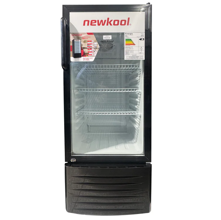 Nevera Exhibidora Vertical Newkool 180 Lts Negro