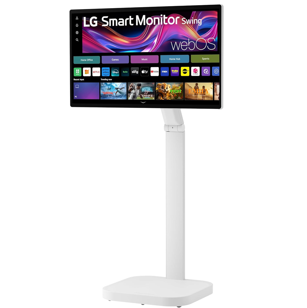 Monitor De Pedestal 32" LG Swing Smart UHD 4K Tactil webOS24 Portatil Con Ruedas Blanco