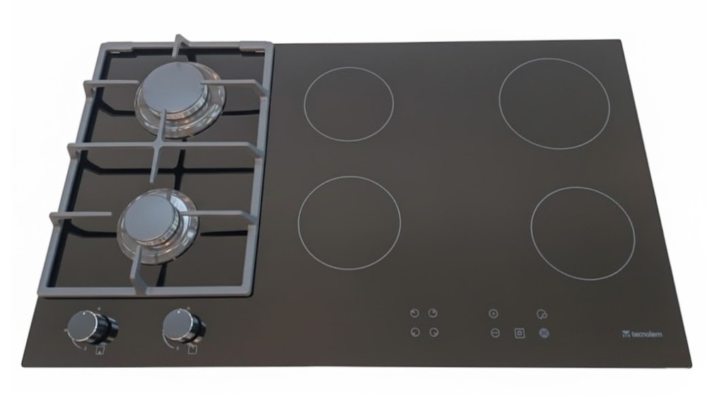 Tope Mixto 90 Cm Tecnolam Mix Con Perillas Panel Tactil Negro