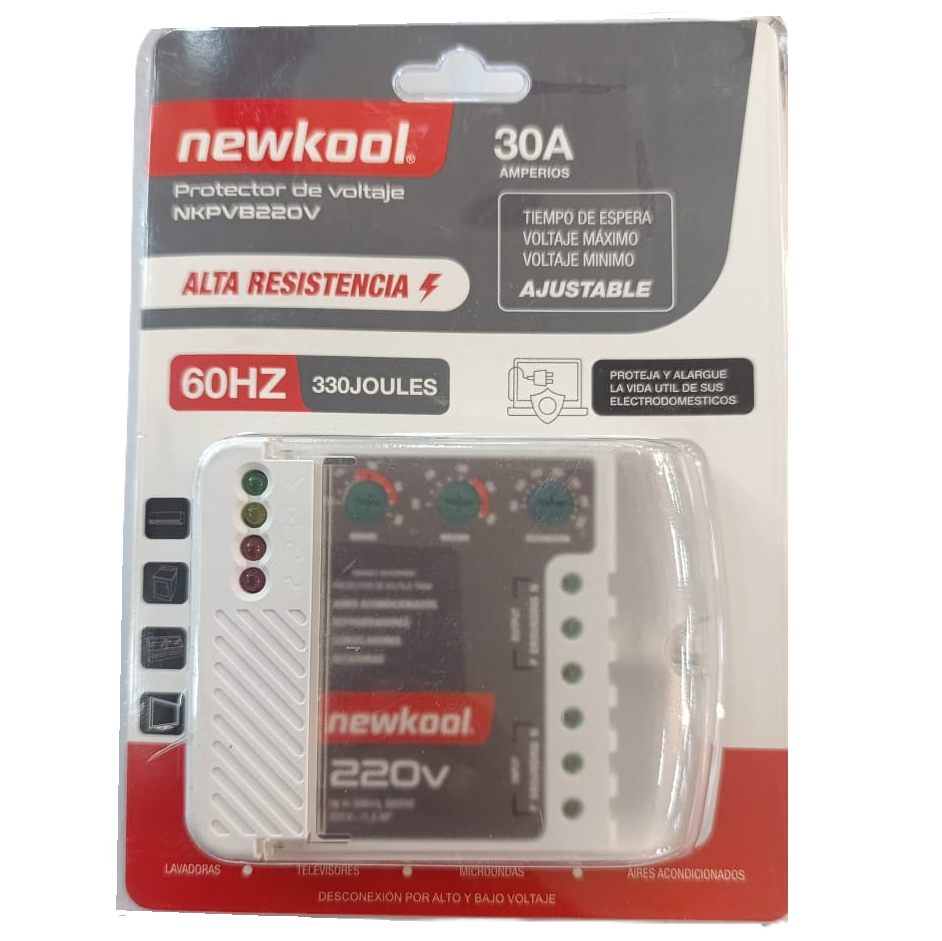Protector Newkool Alta Resistencia Bornera 30A 220V Blanco