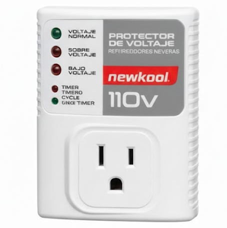 Protector De Voltaje Newkool Alta Resistencia 1 Toma 20A 110V Blanco