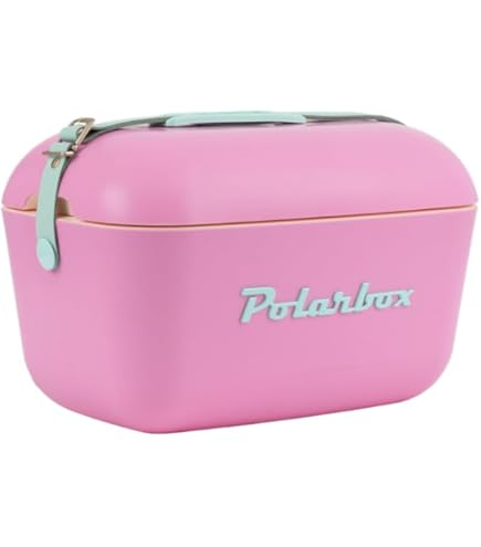 Cava Polarbox Retro 20 Lts Con Correa Ajustable Rosado Chicle Y Turquesa