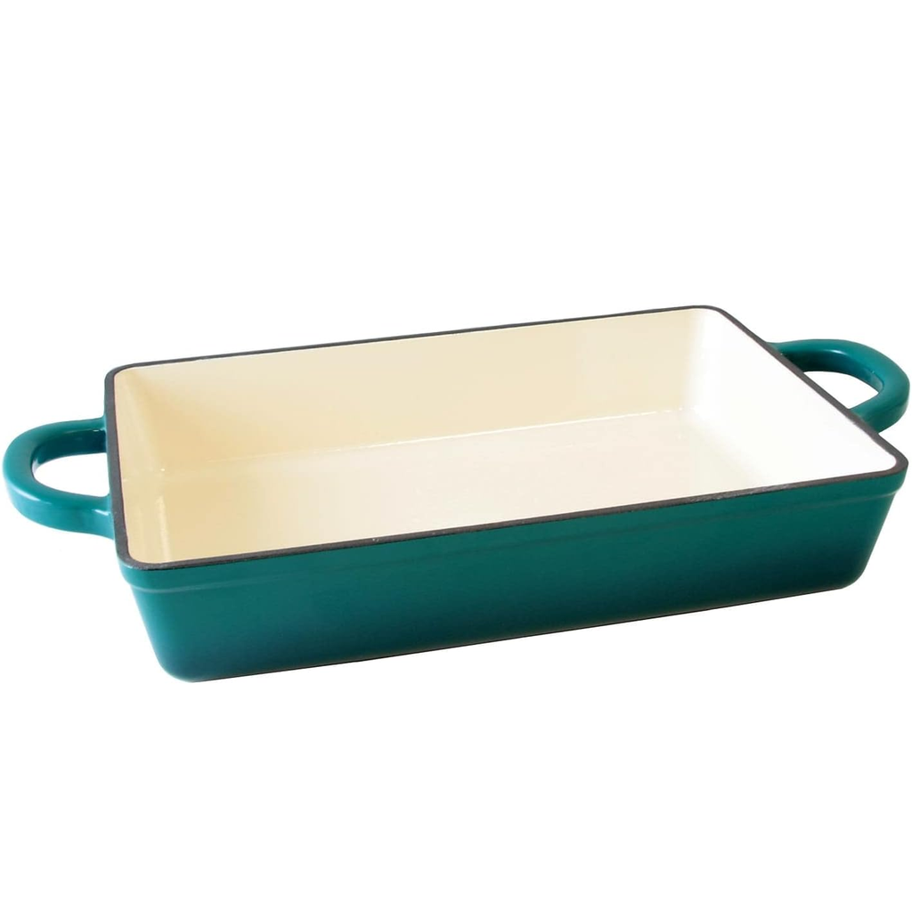 Sarten De Lasaña Crock Pot 33 Cm De Hierro Fundido De Induccion Turquesa