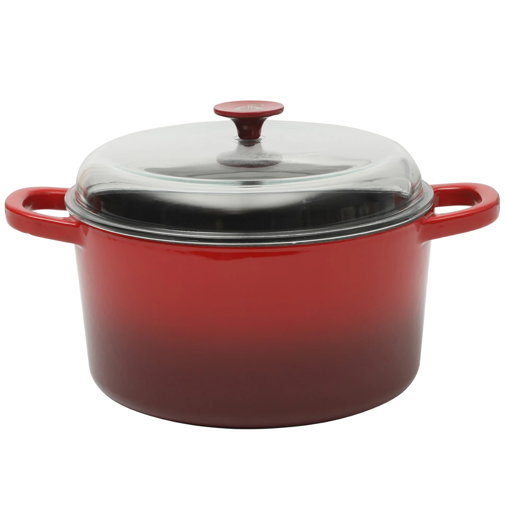 Olla Holandesa Crock Pot Artisan 2.8 Lts Con Tapa Y Asas Hierro Fundido De Induccion Rojo