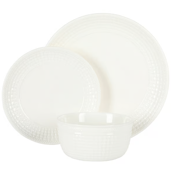 Juego De Vajilla Martha Stewart 12 Pzas De Ceramica Blanco