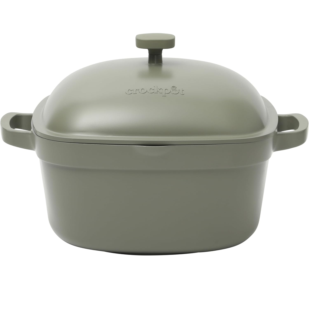 Olla Holandesa Crock Pot Northvale 4.9 Lts Con Tapa Y Asas Hierro Fundido De Induccion Gris