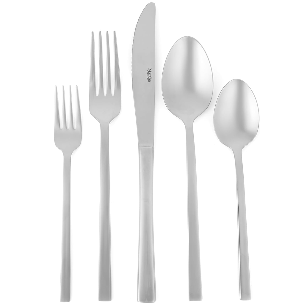 Juego De Cubiertos Martha Stewart Southalnd 20 Pzas Pulido Espejo Plateado