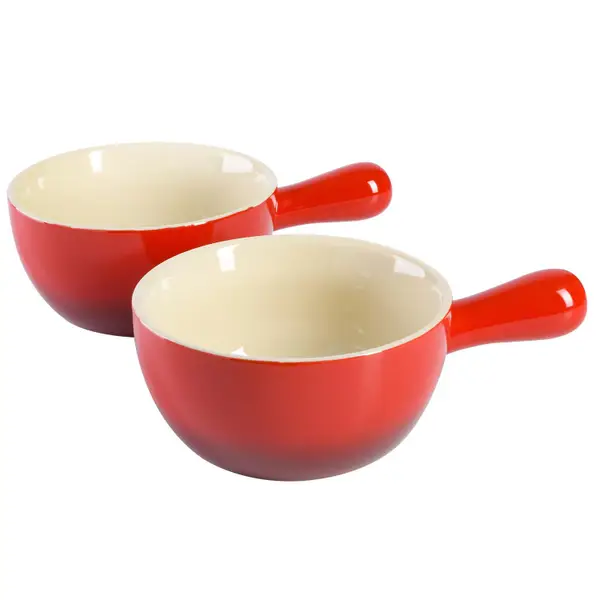 Juego De Bowls Crock Pot 651 Ml 2 Pzas Con Asas Rojo
