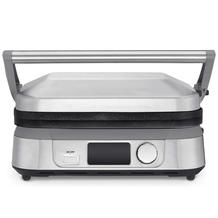 Parrillera Electrica Cuisinart Panini 5 En 1 Antiadeherente Con Placas Reversibles Y Extraibles 1500W Acero