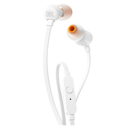 Audifonos JBL Tune 110 In Ear Con Bajos Potentes Control A Distancia 1 Boton Con Microfono Blanco