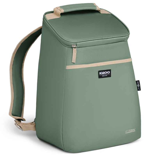 Morral Termico Igloo EcoCool 24 Latas Aislamiento Y Acolchado Bolsillos Exteriores Verde
