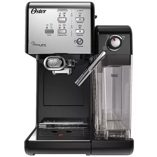 Cafetera Expreso Oster Prima Latte 19 Bares Sistema Termico Avanzado Con Espumador Negro Y Plateado