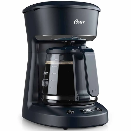 Cafetera Oster 12 Tazas Programable Pantalla LED Funcion De Pausa Y Servir Negro