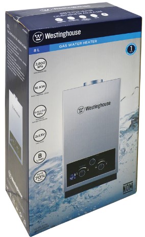Calentador De Agua Westinghouse A Gas 8 Lts 16KW Gris
