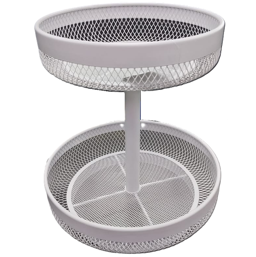 Canasta Para Frutas Kennedy 2 Niveles Metalico Blanco